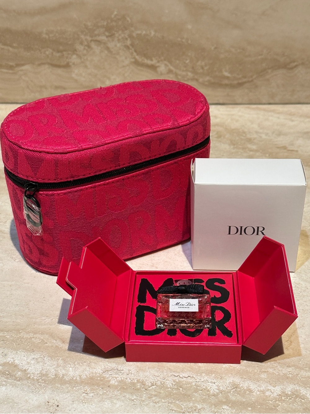 Dior Miss Dior Essence and Cosmetic Case Bundle